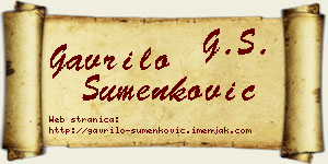 Gavrilo Šumenković vizit kartica